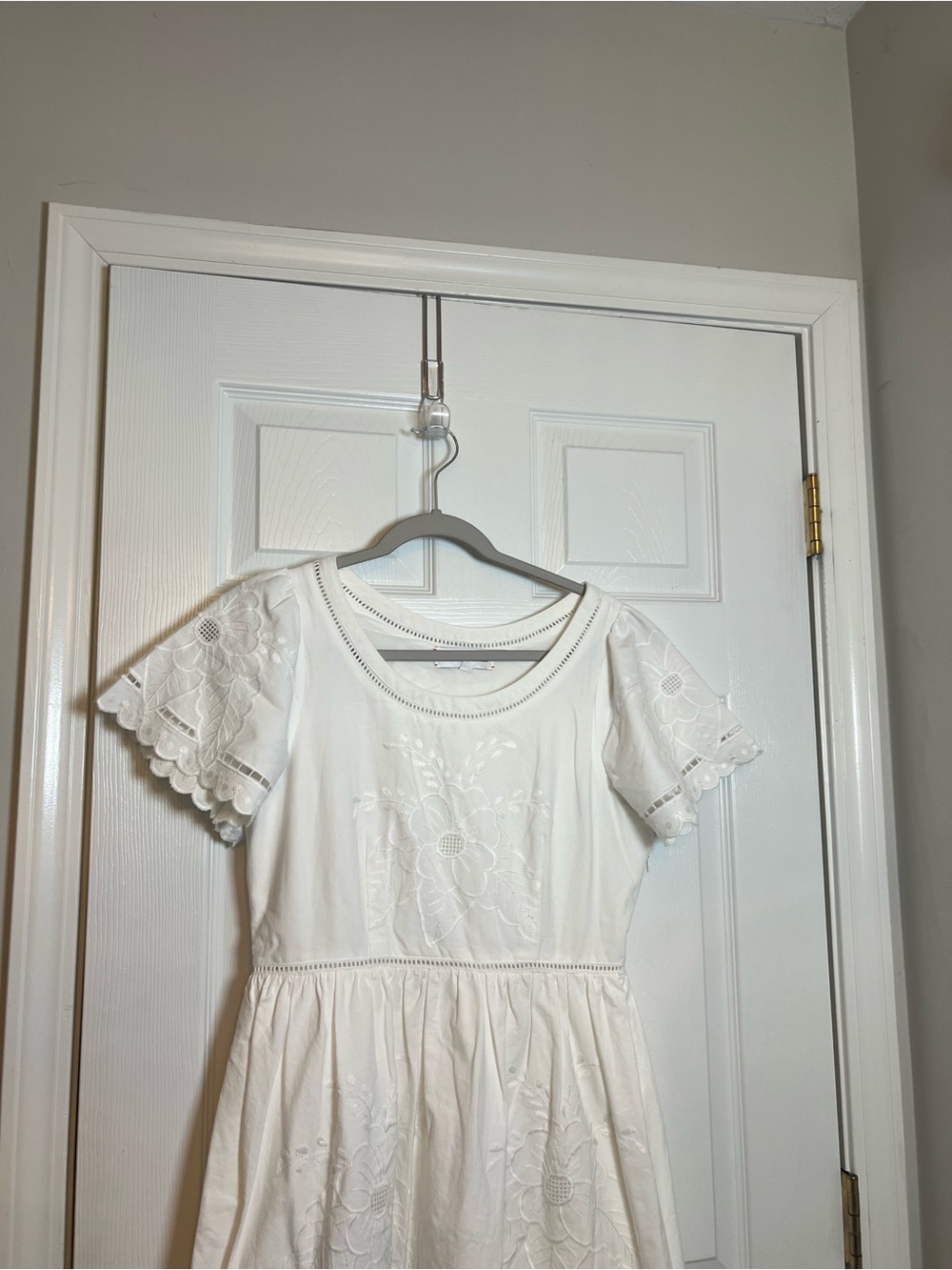 Hunter Bell Marley Flutter-Sleeve Embroidered Eyelet Midi Dress - Picture 8 of 13